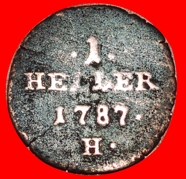  * TYPE 1783-1792:FURTHER AUSTRIA★1 HELLER 1787H UNCOMMON★JOSEPH II 1780-1790★LOW START ★ NO RESERVE!   