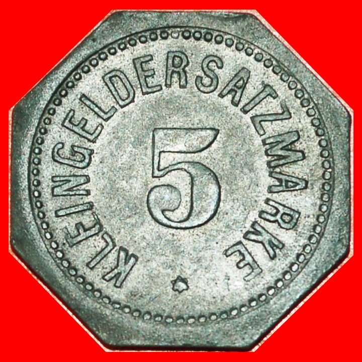  * SILBER RAD NÜRNBERG: DEUTSCHLAND MAINZ ★ 5 PFENNIG 1917! ★OHNE VORBEHALT!   