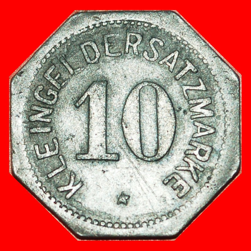  * SILBER RAD NÜRNBERG: DEUTSCHLAND MAINZ ★ 10 PFENNIG 1917!  ★OHNE VORBEHALT!   