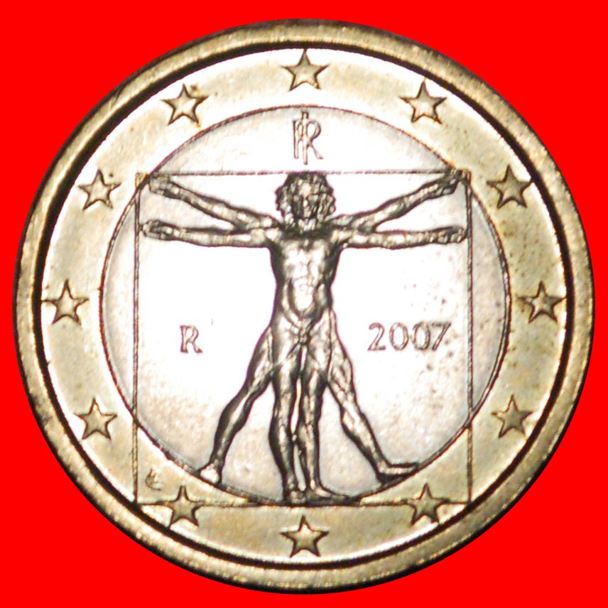 * PHALLIC TYPE (2002-2007): ITALY ★ 1 EURO 2007 MINT LUSTRE!★LOW START ★ NO RESERVE!