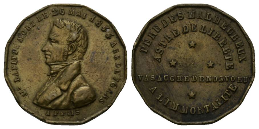  Jacques Laffitte; Medaille, Messing, 6,33 g, Ø 25 mm   