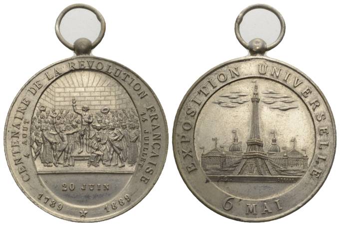  Frankreich; tragbare Medaille 1823; Zinn; 25 g; Ø 40 mm   