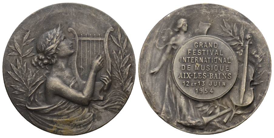  Frankreich; Medaille 1954; Zinn; 26 g; Ø 40 mm   