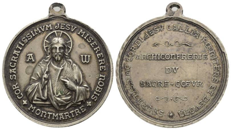  Medaille o.J.; tragbare, versilberte Bronze; 32,87 g; Ø 40 mm   