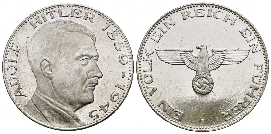 PEUS 8420 Deutschland Hitler Medaille SILBER 1945 Stempelglanz