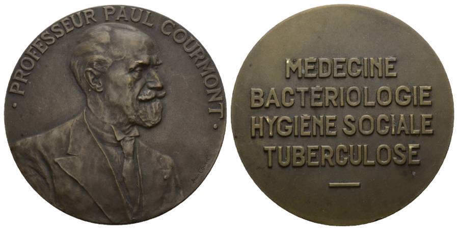  Frankreich, Medaille, Médecine, Professeur Paul Courmont; Bronze, 120 g, Ø 65 mm   