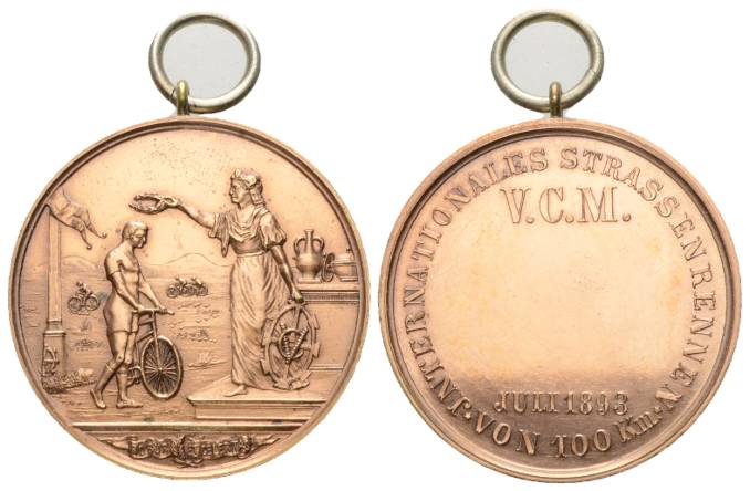  Medaille 1893, tragbare; Kupfer, 37 g; Ø 42 mm   
