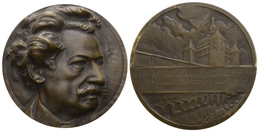  Frankreich Medaille 1913, Bronze, 102 g; Ø 54 mm   