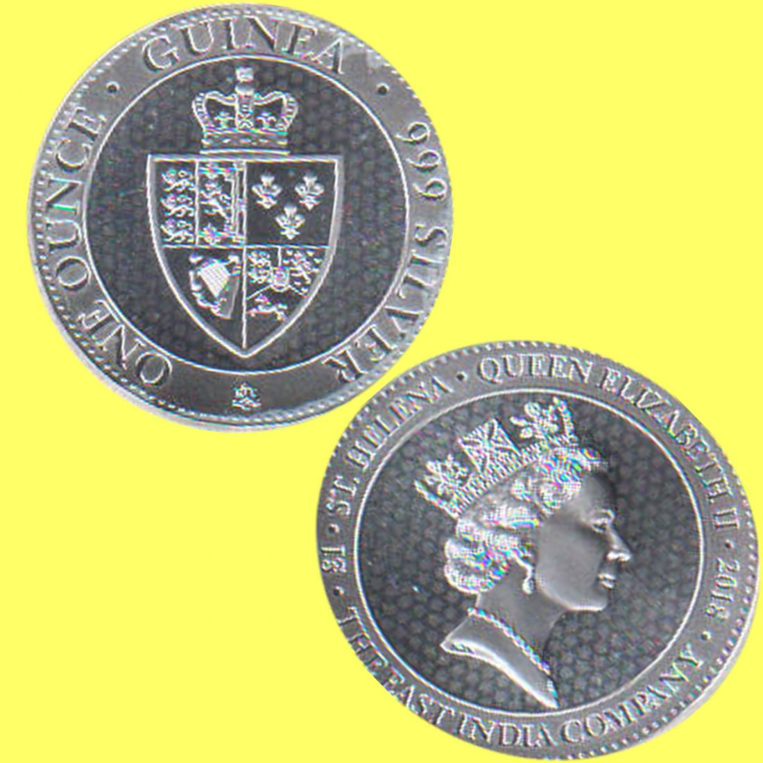  St. Helena 1 Pfund *The Spade Guinea Shield* 2018 1oz Silber   