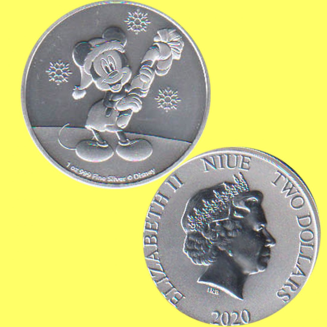  Niue 2$ Silbermünze *Micky Mouse - Christmas* 2020 1oz Silber nur 15.000St!   