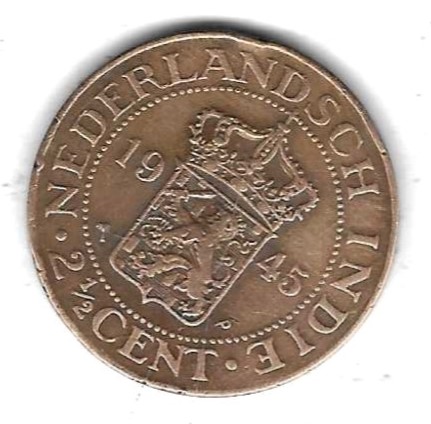  Niederländisch-Indien 1 Cent 1945, Bro, sehr guter Erhalt, siehe Scan unten   