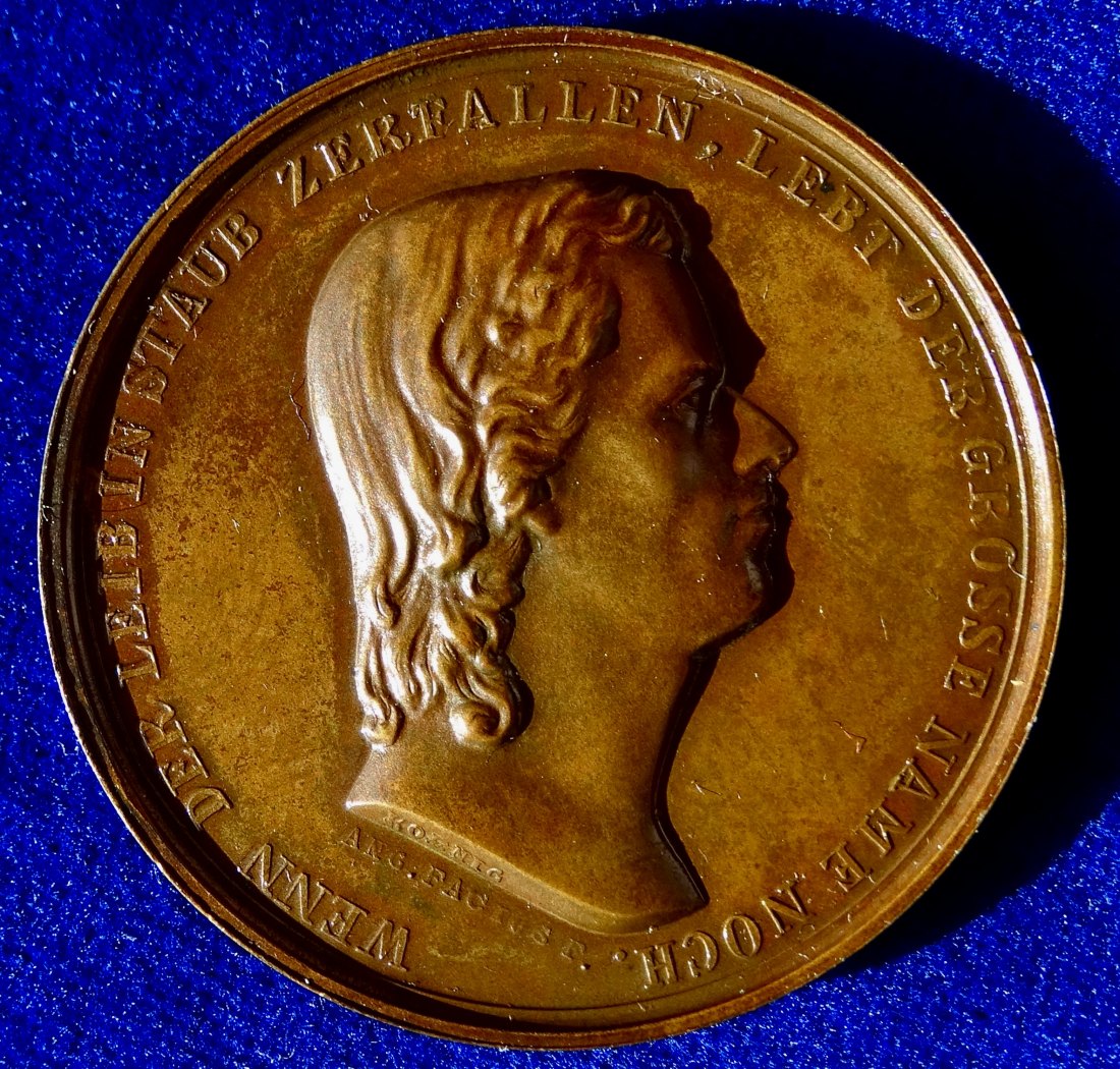  Weimar 1847 Medaille von Facius zur Einweihung des Schiller Hauses   