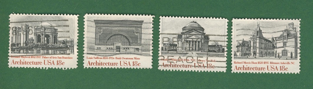  USA 1981 Amerikanische Architektur kompl. Satz Mi.1500 - 1503 gest.   