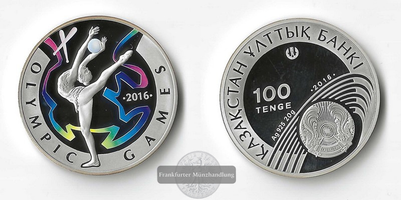  Kazakhstan,  100 Tenge  2016  Olympic Games   FM-Frankfurt Feinsilber: 22,2g   
