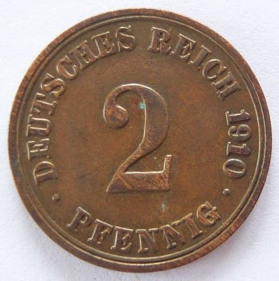  Deutsches Reich 2 Pfennig 1910 A Kupfer ss   