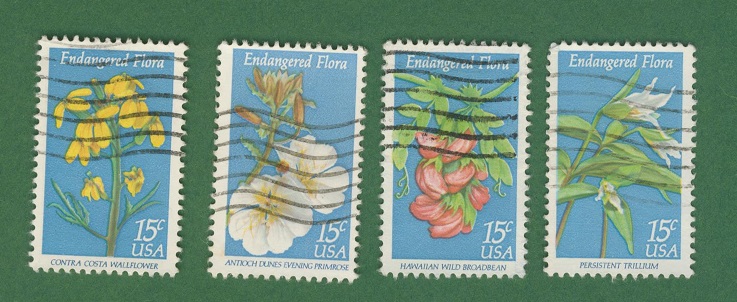  USA 1979 kompl.Satz Naturschutz Blumen Mi.1386 - 1389 kompl.gest.   