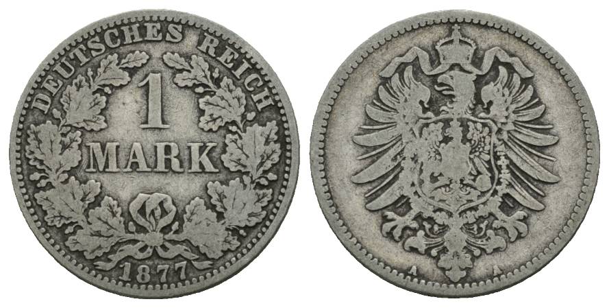  Deutsches Reich, 1 Mark 1877, 1 Stück, Prägestätte A   