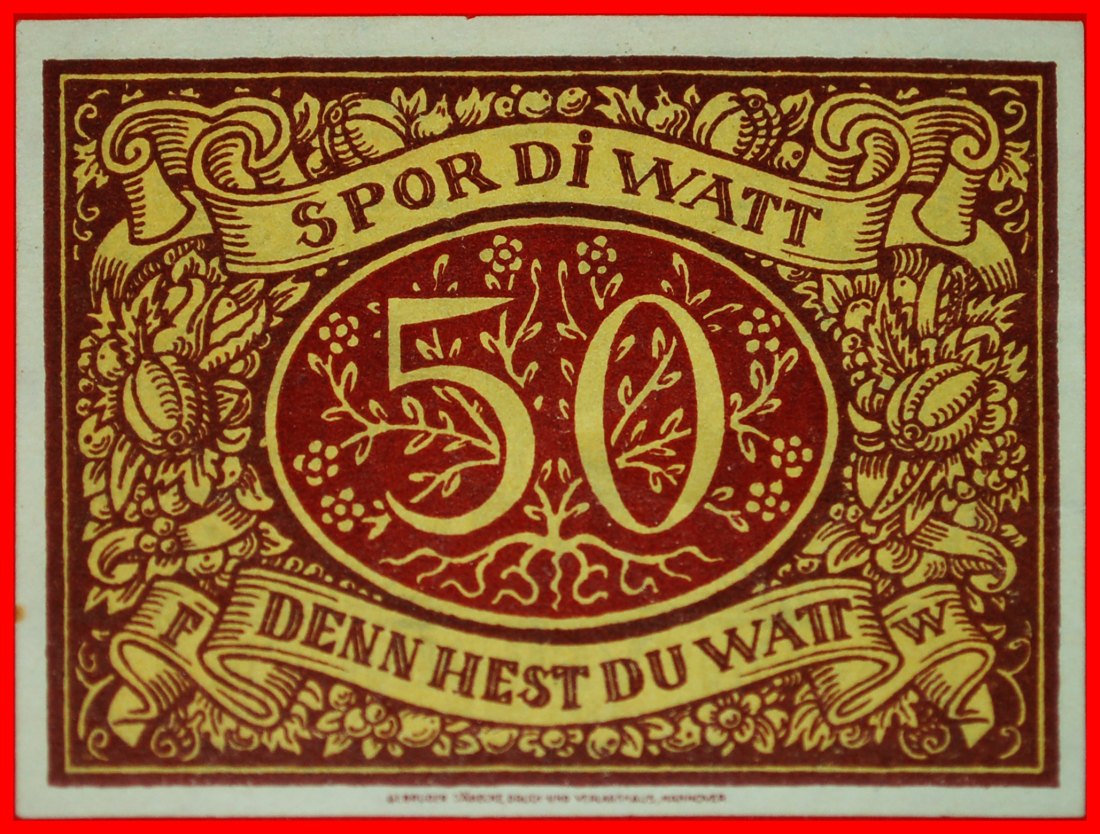  * HANOVER: DEUTSCHLAND SCHNEVERDINGEN★50 PFENNIG 1921★ROTBRAUN★VERÖFFENTLICHT WERDEN★OHNE VORBEHALT!   