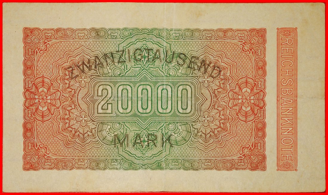  * REICHSBANKNOTE: GERMANY ★ 20000 MARK 1923 G and D in stars! CRISP!★LOW START ★ NO RESERVE!   
