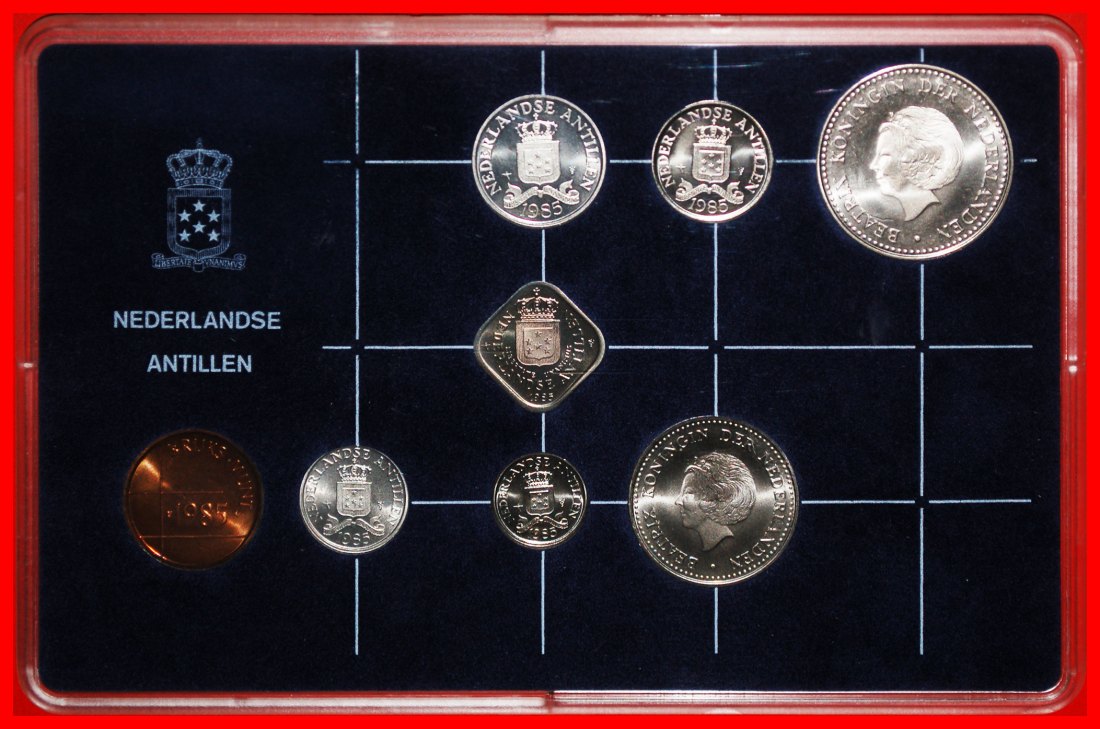  * FDC SET:NETHERLANDS ANTILLES★1 - 2 1/2 - 5-10-25 CENTS 1-2 1/2 GULDEN 1985★LOW START ★ NO RESERVE!   