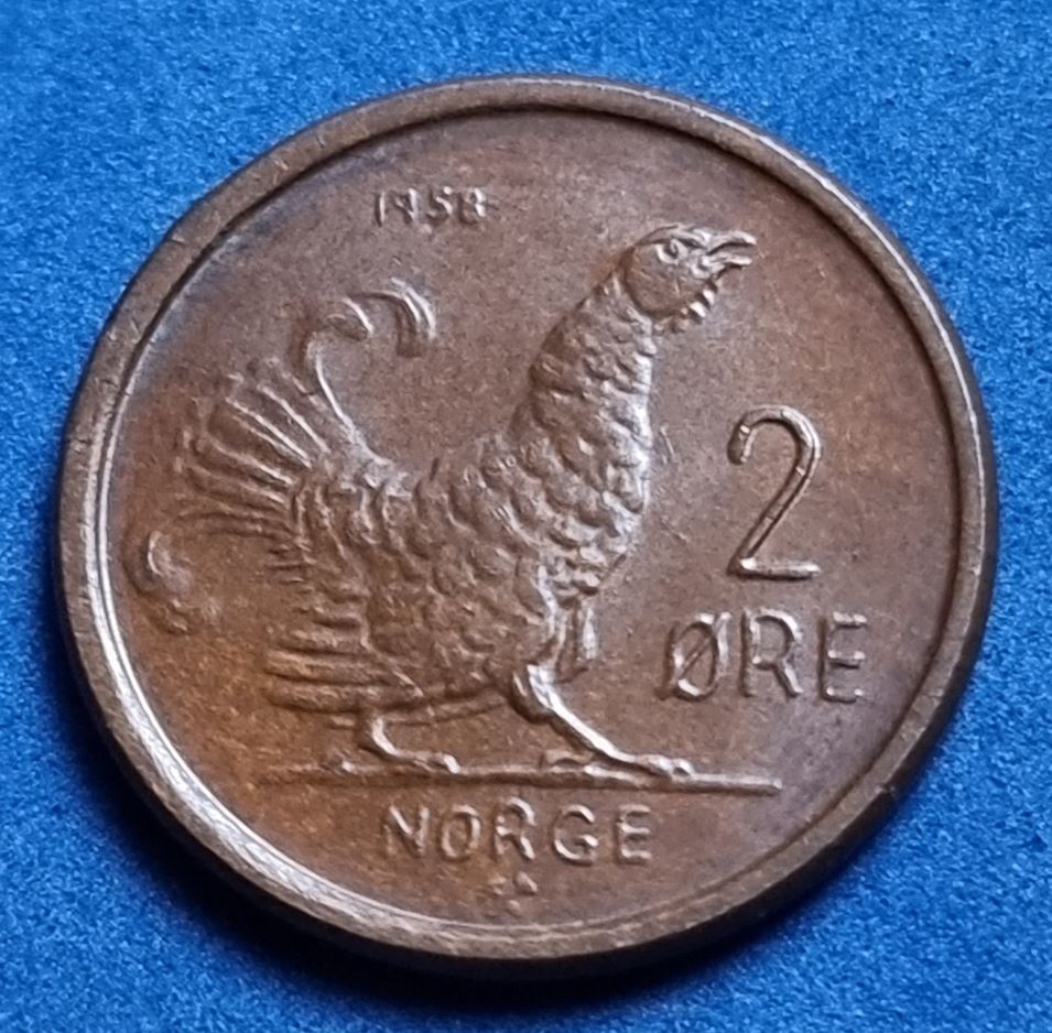  14054(4) 2 Öre (Norwegen) 1958 in vz-unc .......................................... von Berlin_coins   