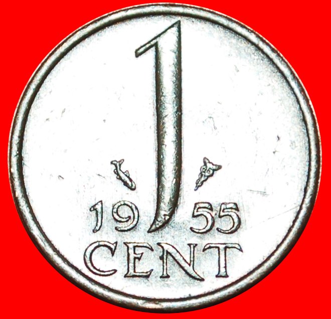  * PORTRÄT RECHTS (1950-1980): NIEDERLANDE ★ 1 CENT 1955! OHNE VORBEHALT!   