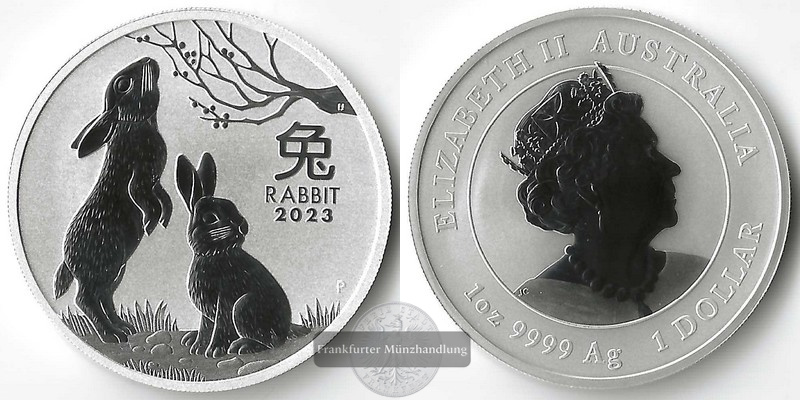  Australien  1 Dollar  2023 Year of the Rabbit  FM-Frankfurt  Feinsilber: 31,1g   