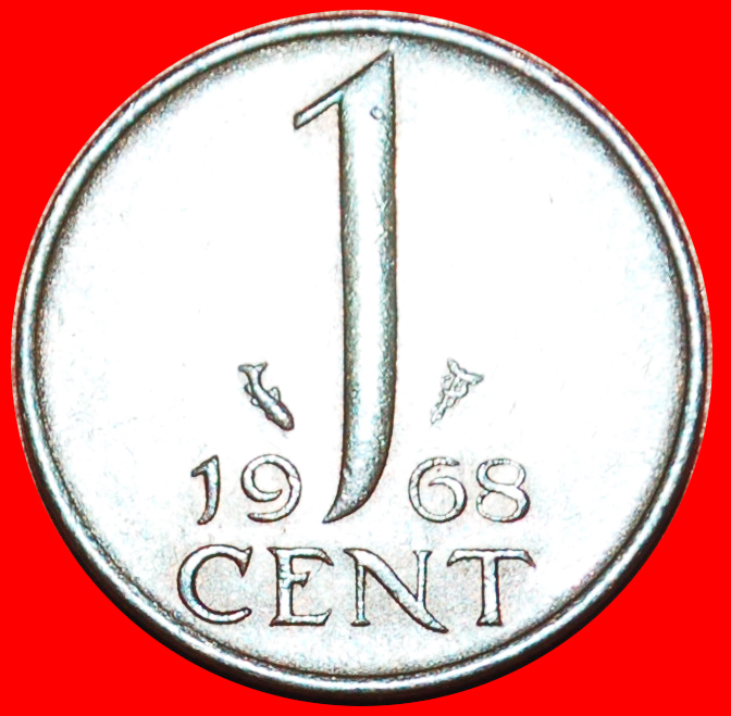  * PORTRAIT RIGHT (1950-1980): NETHERLANDS ★ 1 CENT 1968!★ LOW START★NO RESERVE!   