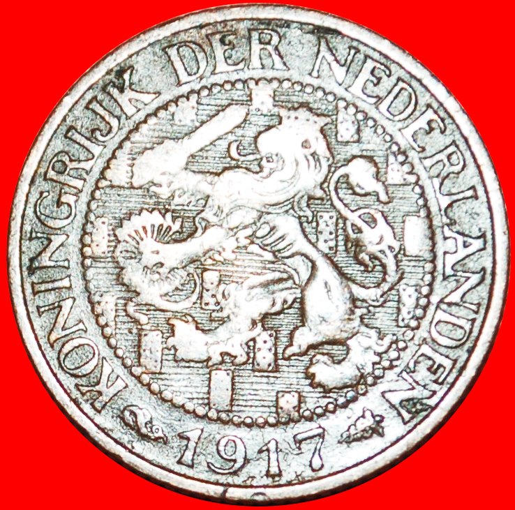  * RAMPANT LÖWE (1913-1941): NIEDERLANDE ★ 1 CENT 1917! ★OHNE VORBEHALT!   