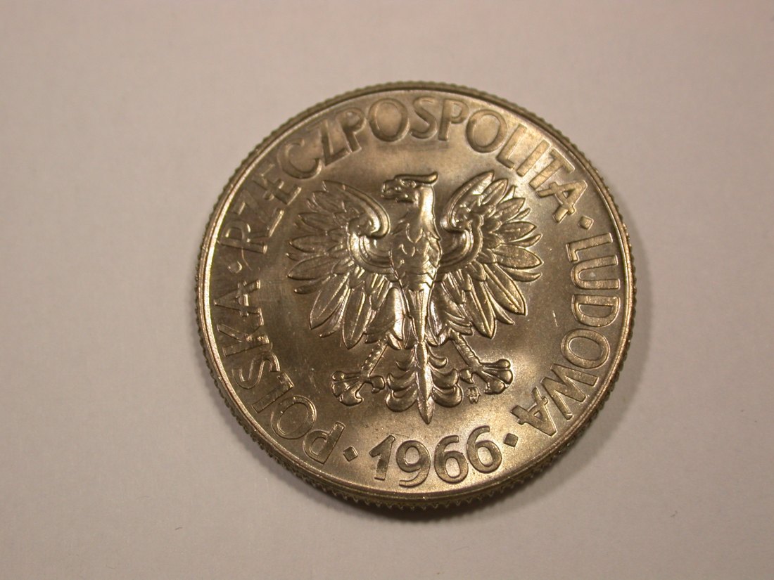  G12 Polen  10 Zloty 1966 in ST-fein Prachtexemplar   Originalbilder   