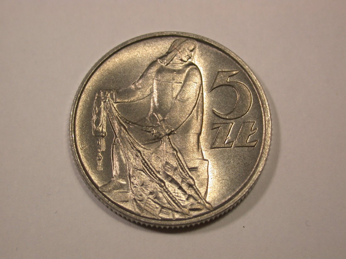 G12 Polen 5 Zloty 1960 in ST-fein Prachtexemplar Originalbilder