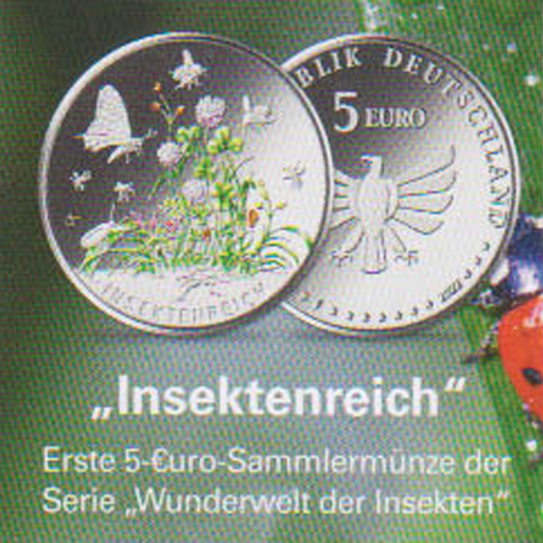  Offiz. 5 Euro Farbmünze BRD *Insektenreich - Wunderwelt der Insekten* 2022   