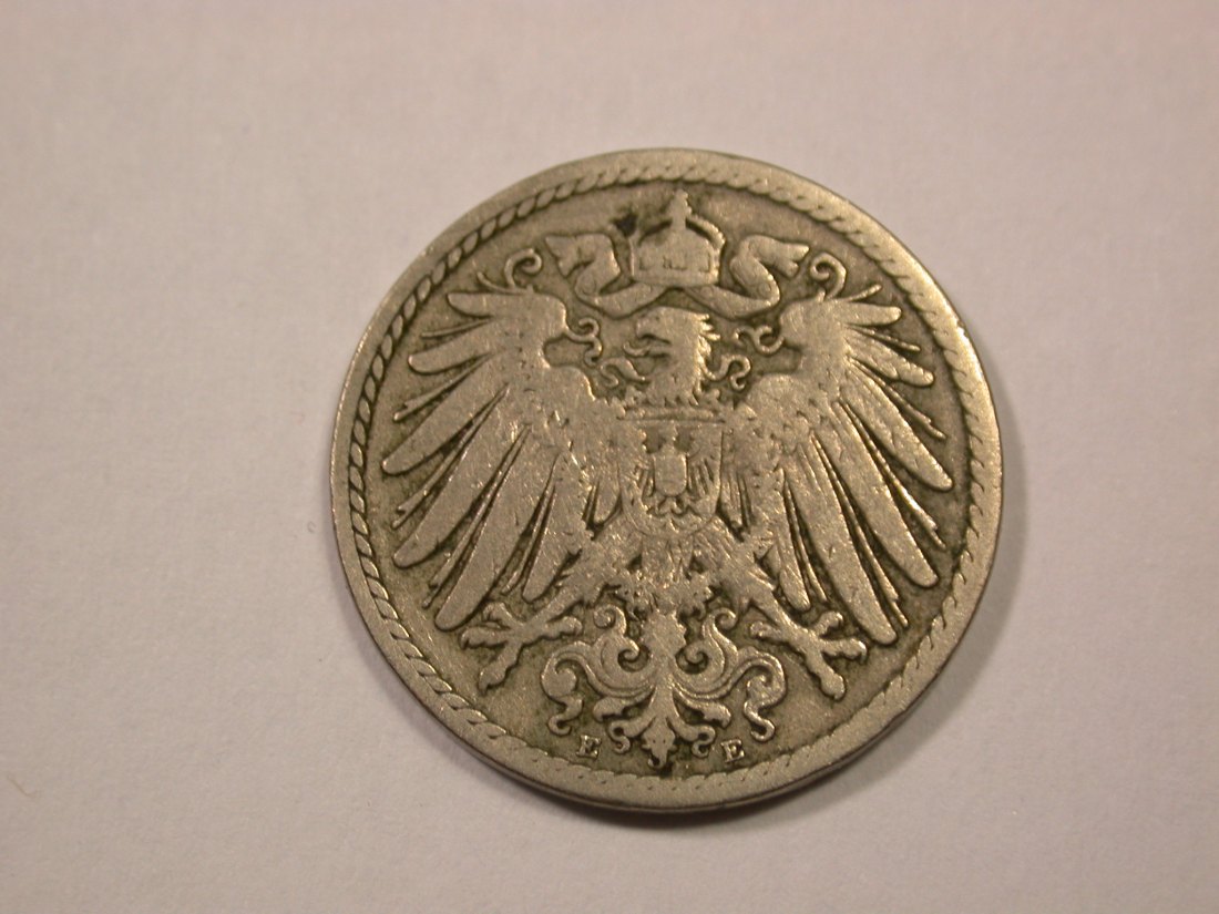  G13 KR  5 Pfennig 1893 E in s-ss  Originalbilder   