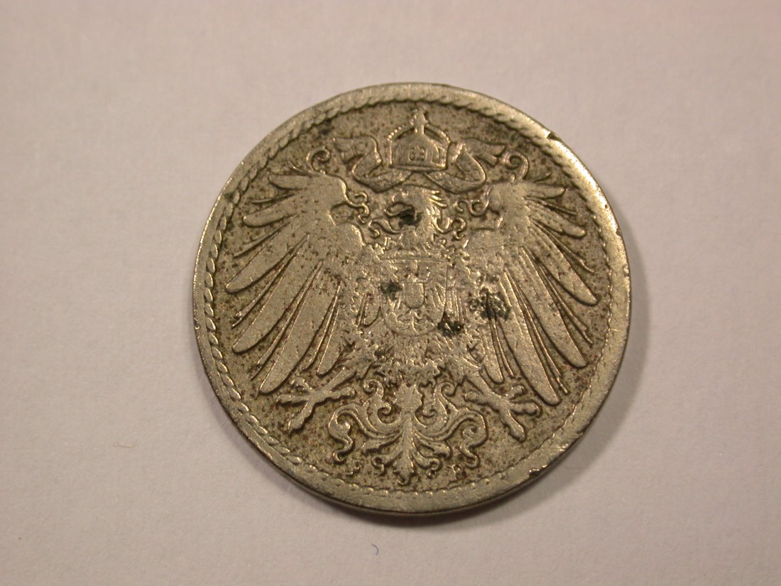  G13 KR  5 Pfennig 1893 F  Belegstück  Originalbilder   