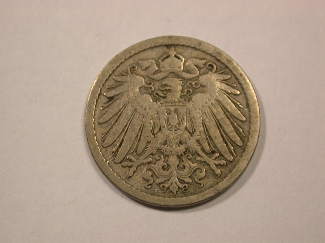  G13 KR  5 Pfennig 1893 J in s-ss  Originalbilder   