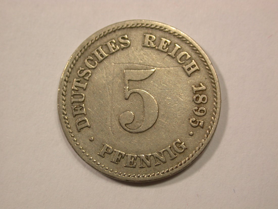  G13 KR  5 Pfennig 1895 E in s-ss  Originalbilder   