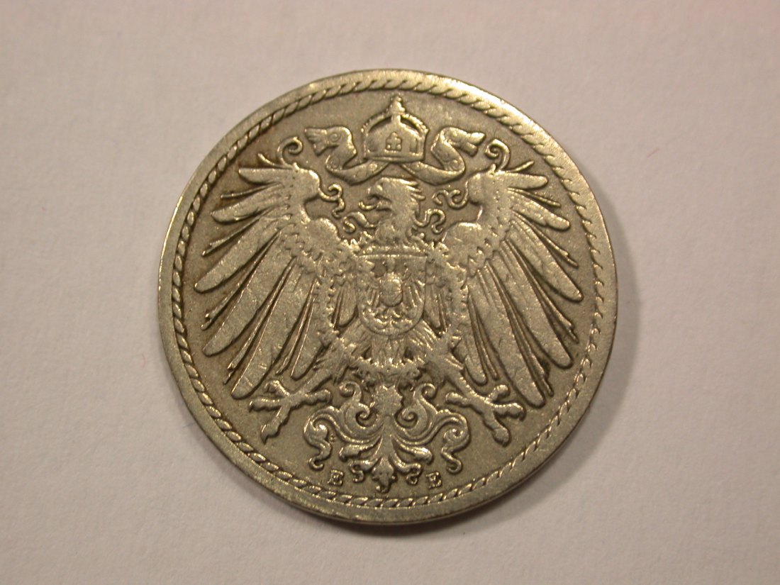  G13 KR  5 Pfennig 1895 E in s-ss  Originalbilder   