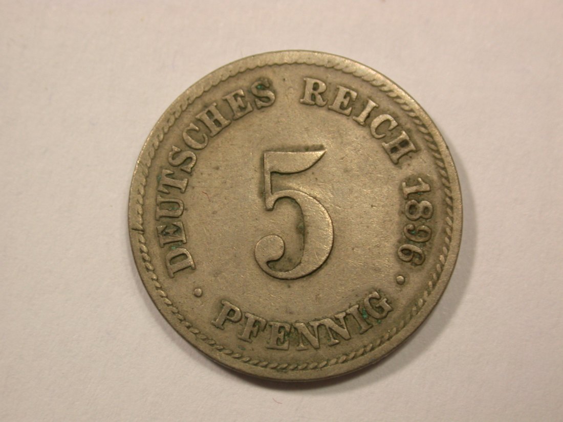  G13 KR  5 Pfennig 1896 F in ss   Originalbilder   