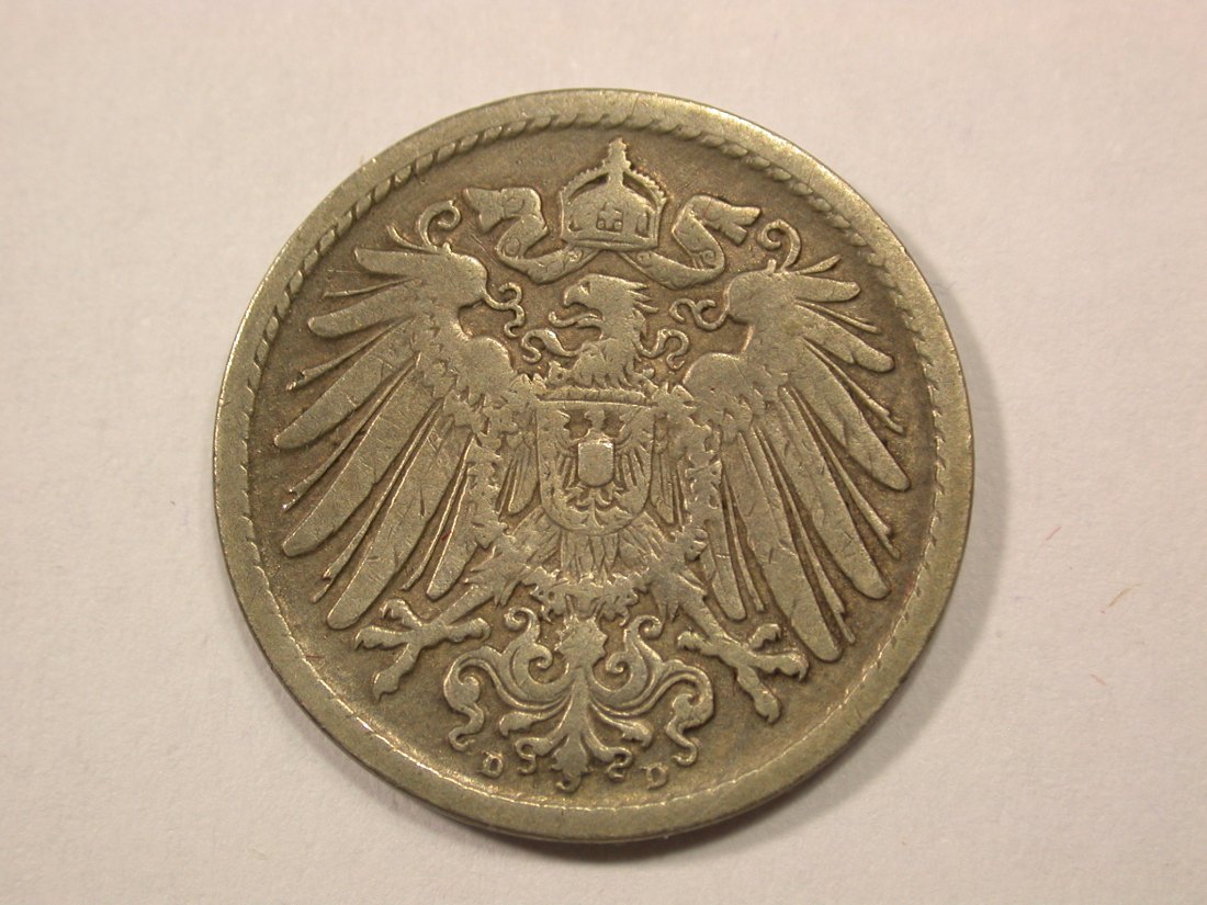  G13 KR  5 Pfennig 1897 D in ss  Originalbilder   