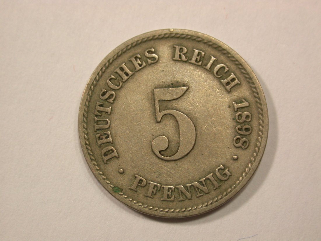  G13 KR  5 Pfennig 1898 F in ss   Originalbilder   