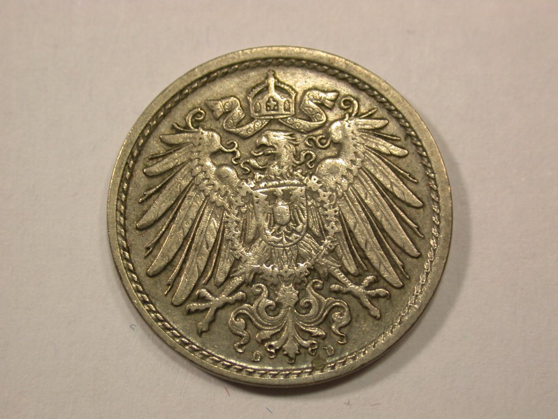  G13 KR  5 Pfennig 1900 D in ss+  Originalbilder   