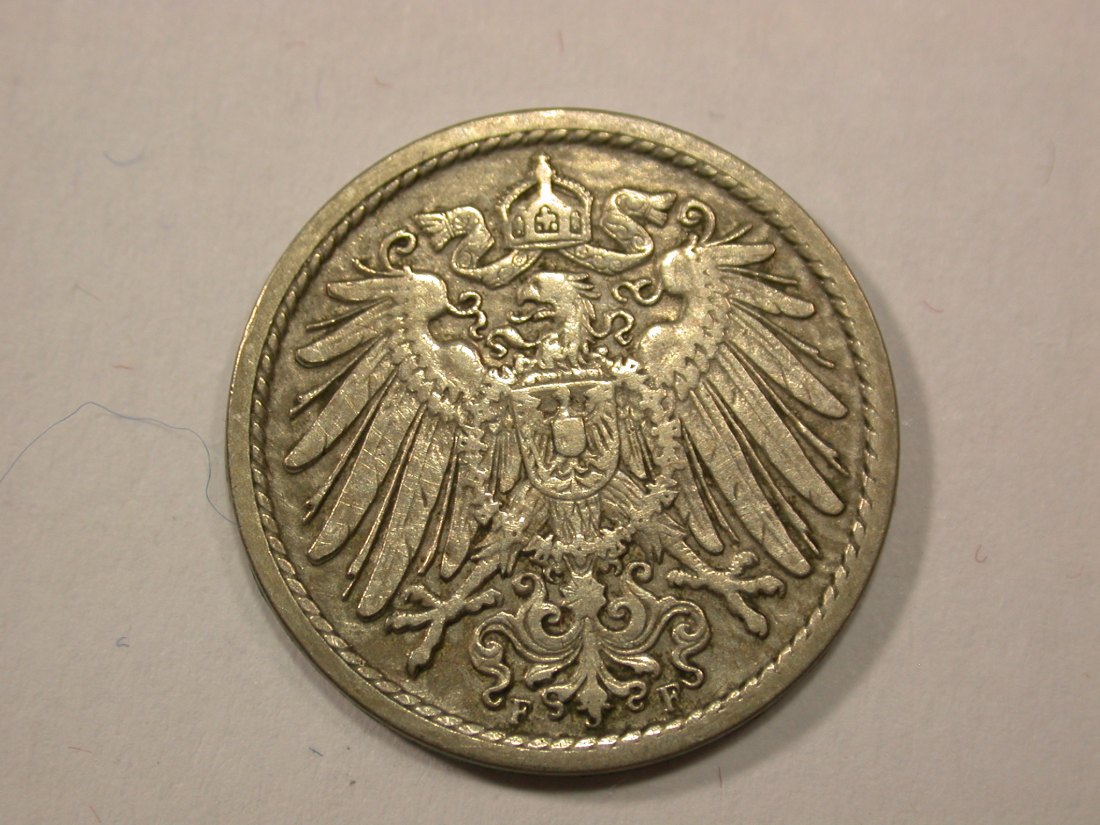  G13 KR  5 Pfennig 1900 F in ss+  Originalbilder   