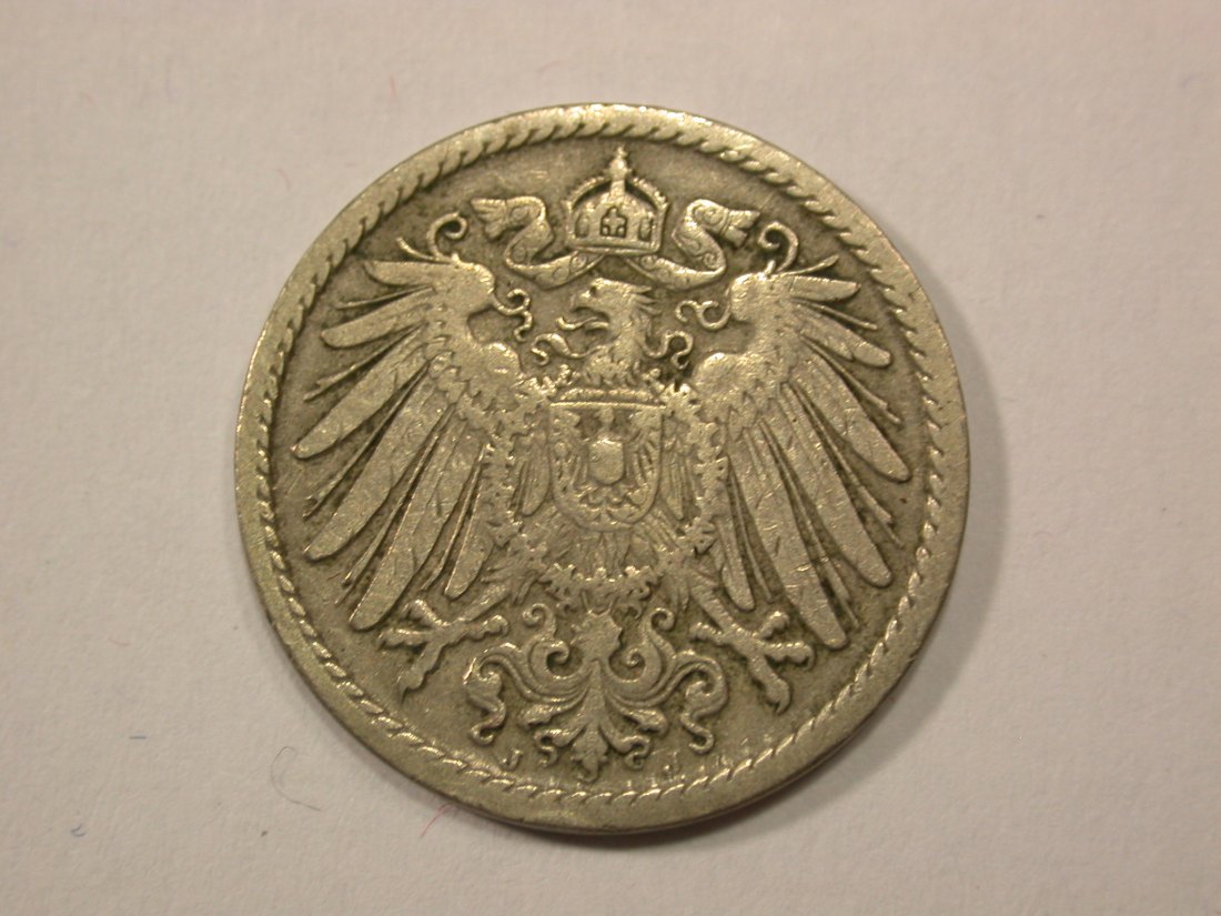  G13 KR  5 Pfennig 1901 J in ss  Originalbilder   