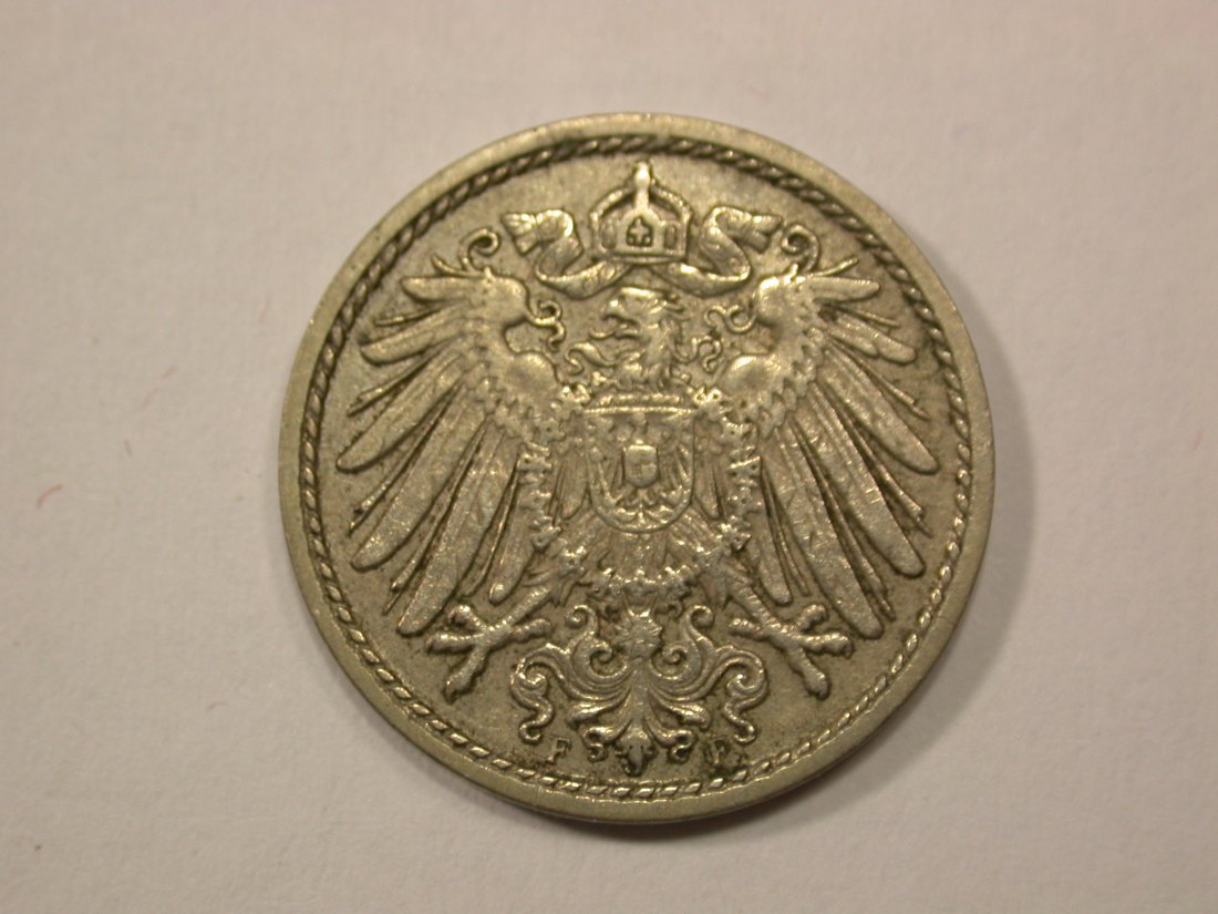  G13 KR  5 Pfennig 1902 F in ss+  Originalbilder   