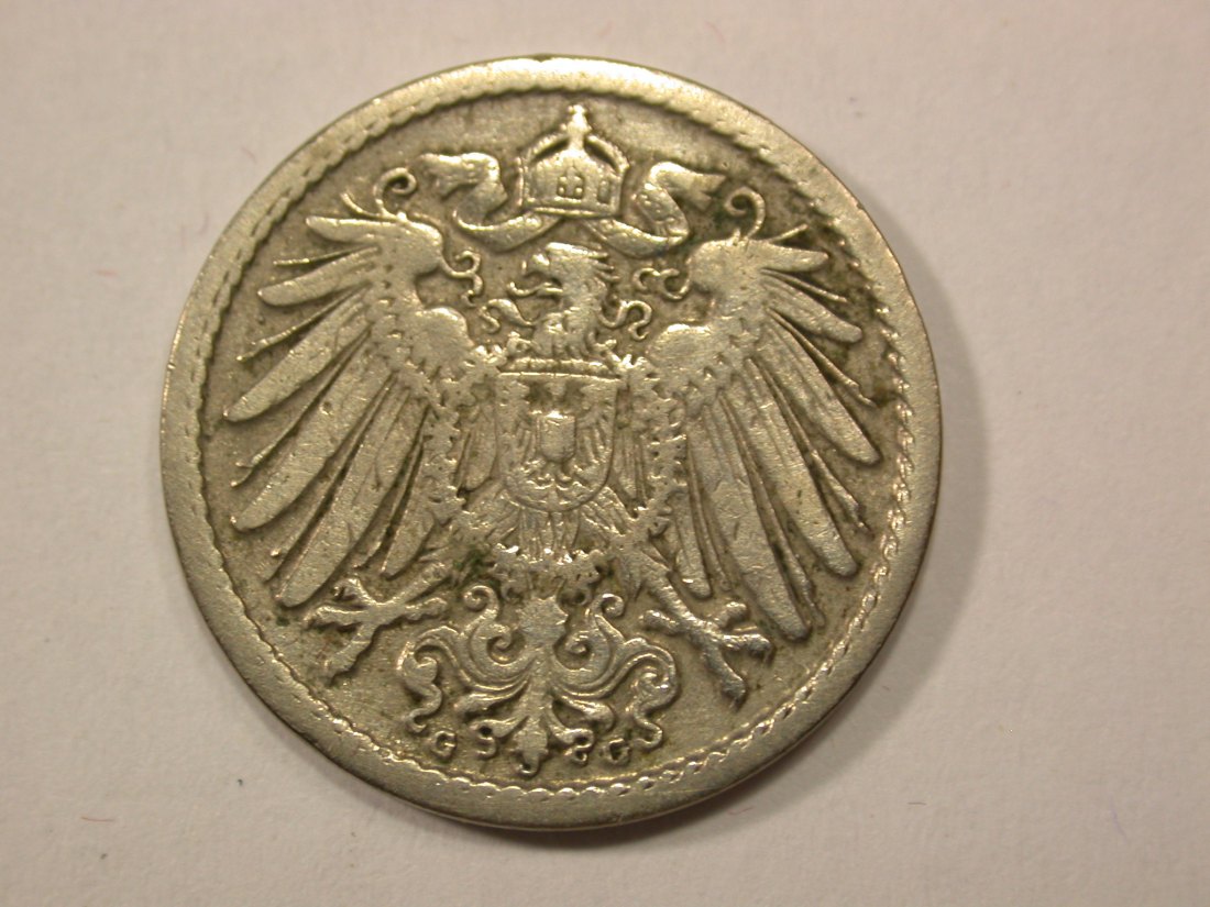  G13 KR  5 Pfennig 1903 G in f.ss  Originalbilder   