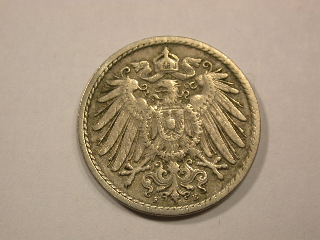  G13 KR  5 Pfennig 1904 E in ss  Originalbilder   
