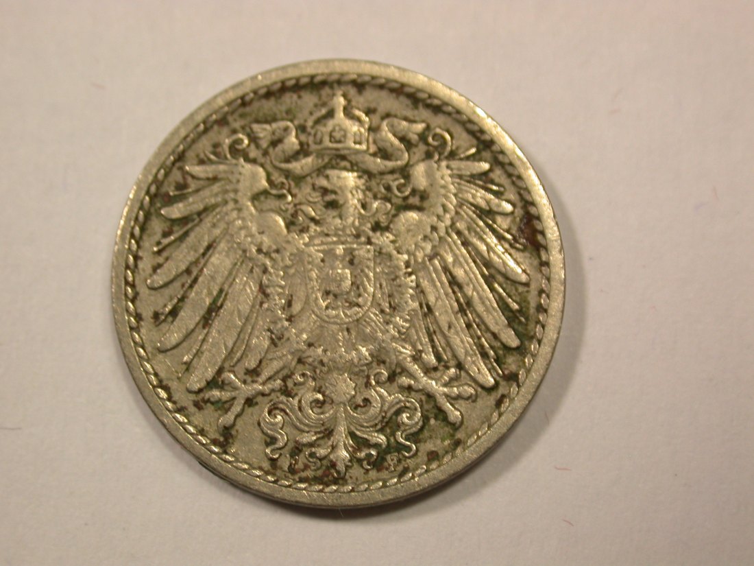  G13 KR  5 Pfennig 1904 F in s-ss  Originalbilder   