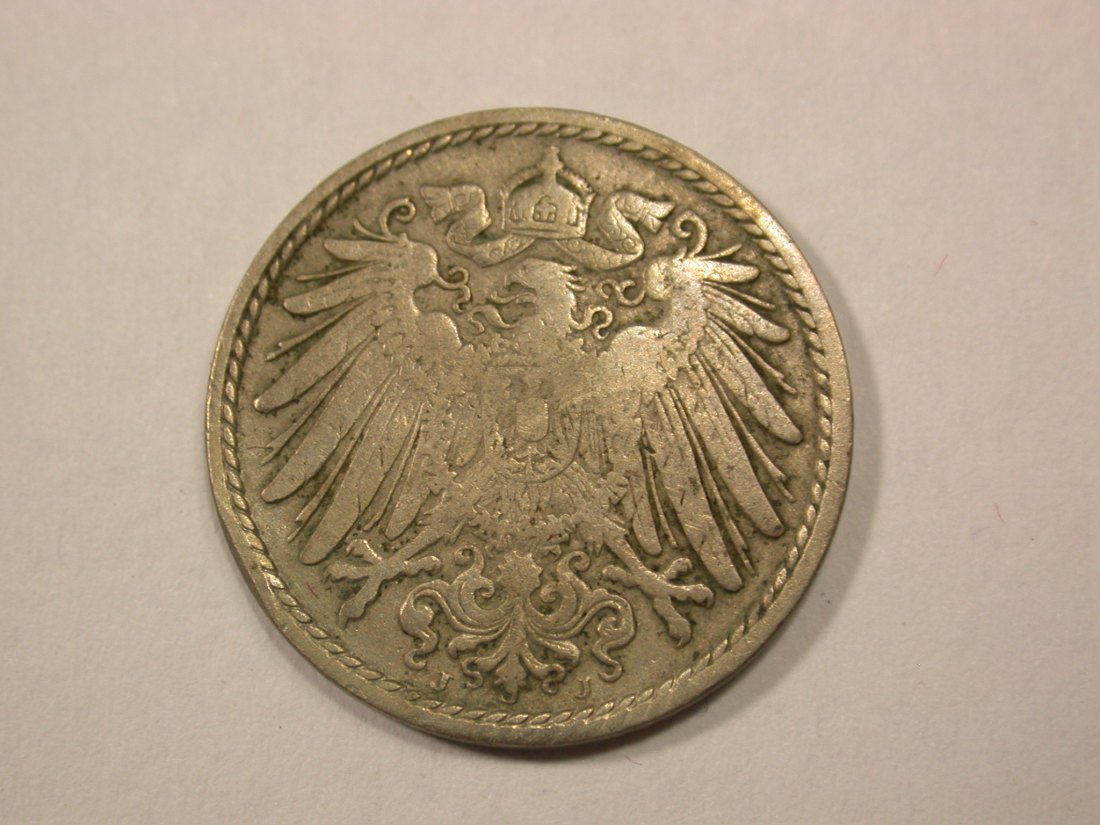  G13 KR  5 Pfennig 1904 J Belegstück  Originalbilder   