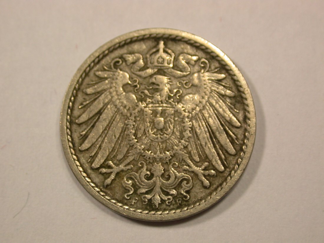  G13 KR  5 Pfennig 1905 F in ss Originalbilder   