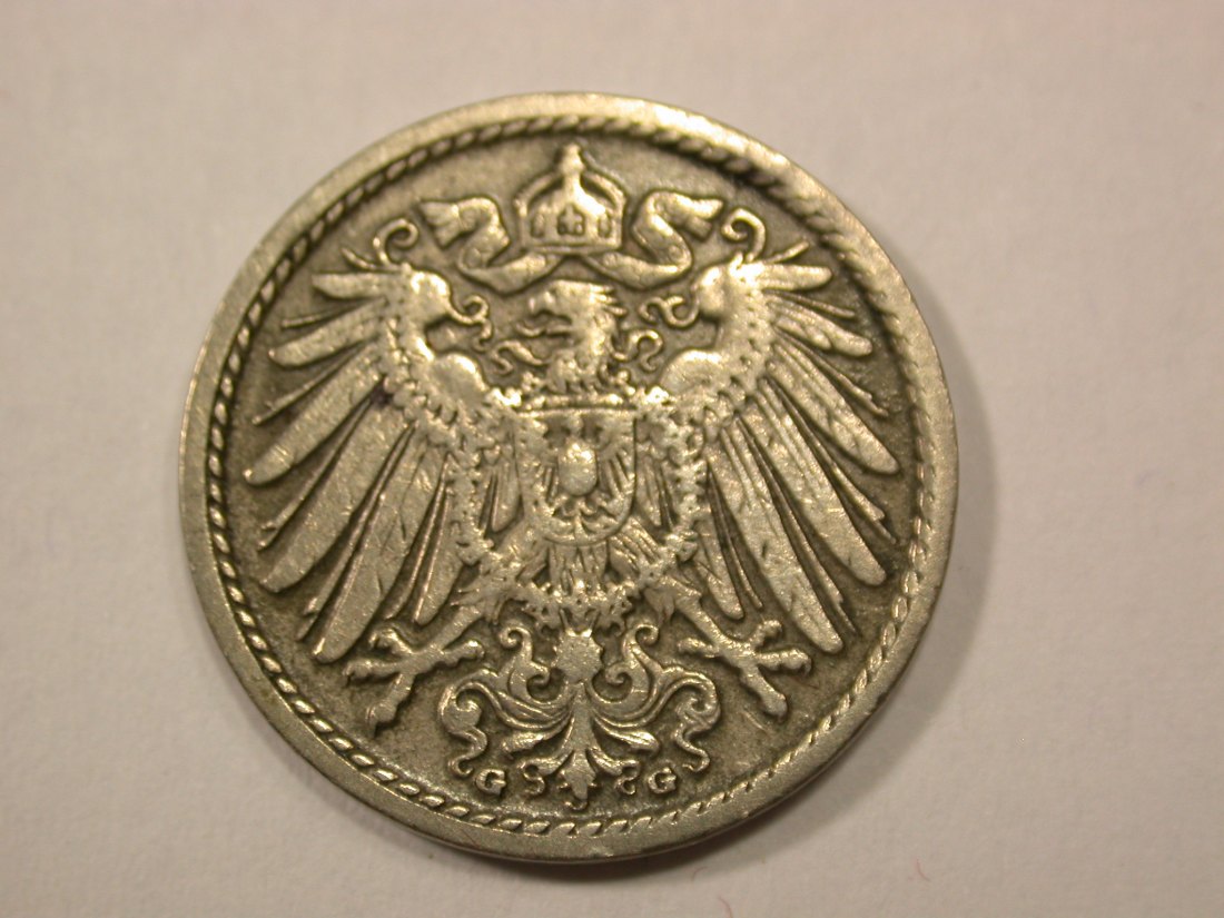  G13 KR  5 Pfennig 1905 G in ss+ Originalbilder   